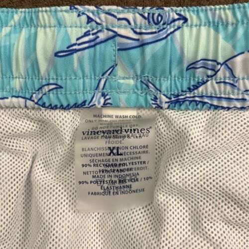 VINEYARD VINES Men’s Blue Fish Printed Chappy 7” Shorts Swim Trunks XL - Picture 4 of 5