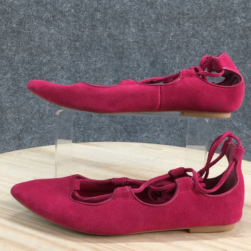 GAP Zapatos Mujer 6.5 Informales Sin Cordones Punta Tirantes Planos Rosa Gamuza Cuero Foto 2 de 4