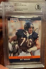 Steve McMichael AUTO 1990 Pro Set 54 Beckett BAS Authenticated Chicago Bears WWF
