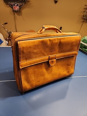 Vintage Hartmann Luggage Tan Leather Garment Bag Great Shape Rare