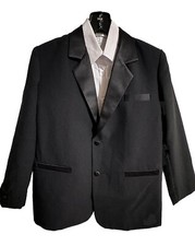 3 Pcs Churchill Formal Boys Tuxedo Satin Lapel Jacket, Vest, Shirt Boy Size 14