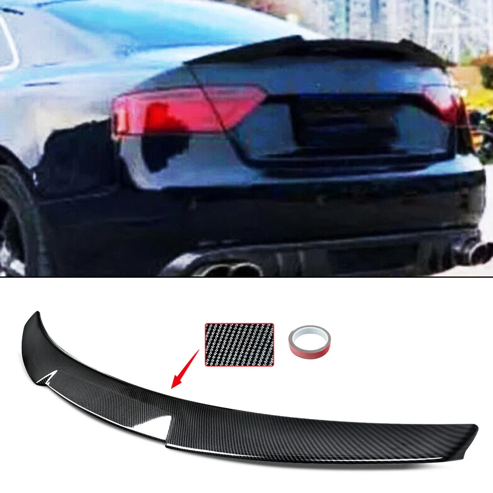 M4 Style Carbon Look ABS Spoiler Wing For Audi A5 B8 B8.5 Base 2Door Coupe 08-16 Foto 3 de 4