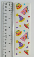 Mrs Grossman PARTY HATS - 1 Strip of VINTAGE 1989 RARE RETIRED Stickers