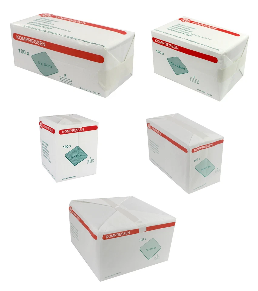 Noba Mullkompressen Kompressen zur Wundversorgung Baumwolle 8-lagig 1000 Stück