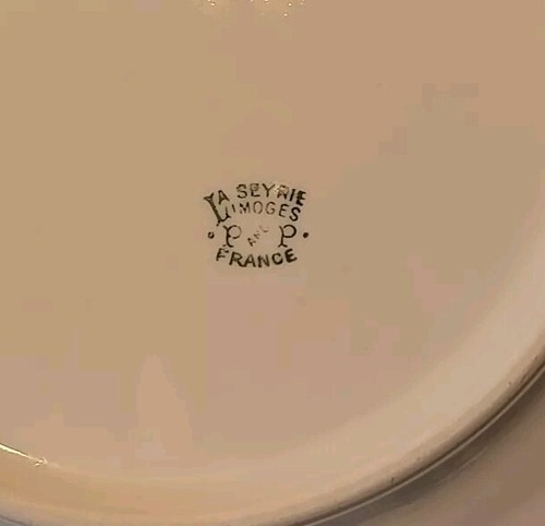 8 La Seynie P & P Limoges Plates, Gilded W/ Yellow Scalloped Rim France 1900-20 - 第 2/5 張圖片