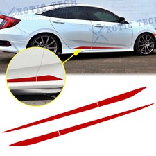 For Honda Civic 2016-2021 Sport Red Racing Stripe Side Door Skirt Decor Stickers