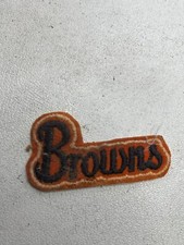 Vtg c 1980s Stained, Damaged  Distressed BROWNS FOOTBALL TEAM Patch T143