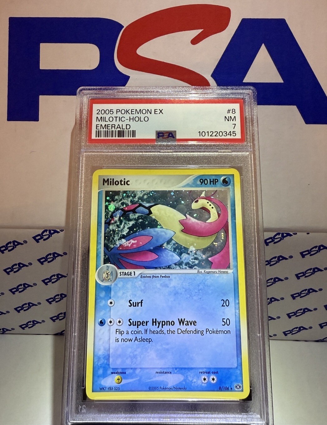 2005 Pokemon EX Emerald #8 Milotic Holo PSA 7 NM
