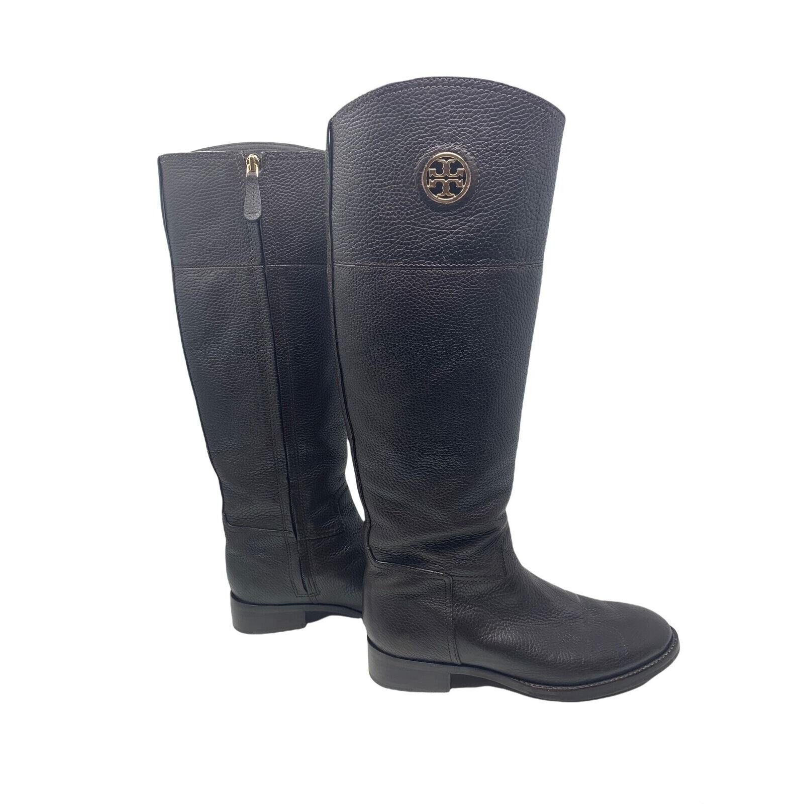 Tory Burch brown leather high knee riding boots size 7.5
