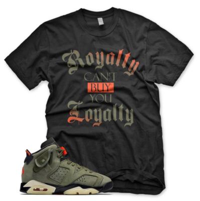 New Black ''ROYALTY'' T Shirt for J1 6 Travis Scott Cactus Jack Olive