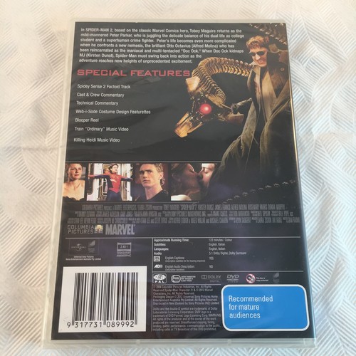 Marvel Spider-man Spiderman 2 DVD Doc Ock Tobey Maguire Kirsten Dunst NEW SEALED - Picture 2 of 3