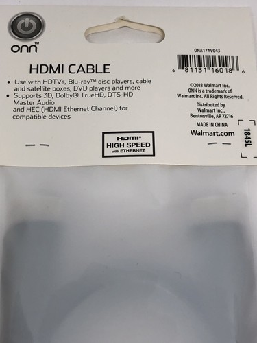 cable hdmi onn connecte des appareils A/V haute définition jusqu'à 1080p 4' noir - Photo 7/8