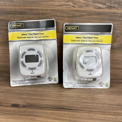 Defiant Indoor 7-day Programmable Digital Timer 15Amp 2 Grounded Set Of (2)