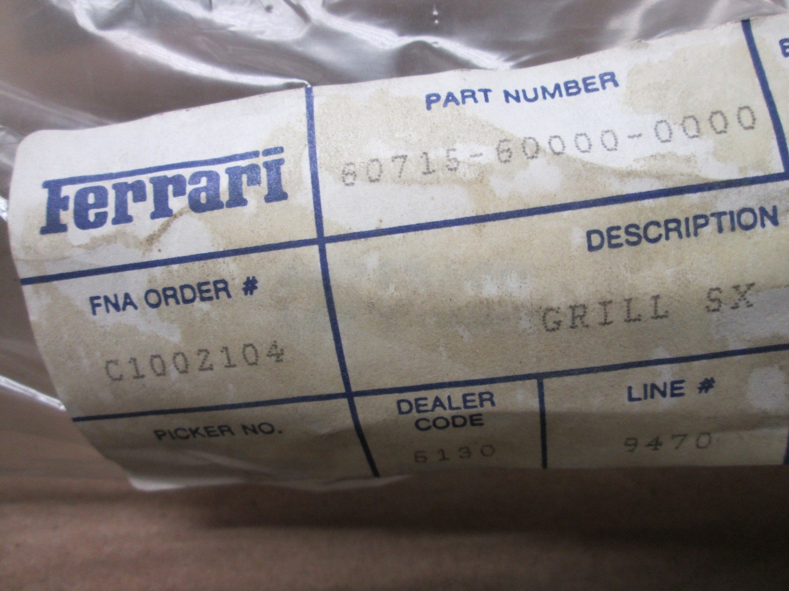 Ferrari 308 QV - Exhaust Grille LH Angle Bracket # 60715600
