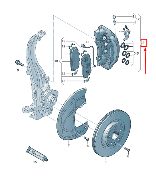AUDI Q8 4MN Front Right Brake Caliper 4M0615108BK GENUINE for sale