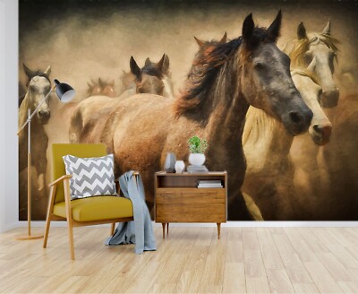 3D A Strong Horse ZHUA16149 Wallpaper Wall Murals Removable Self-adhesive Ann
