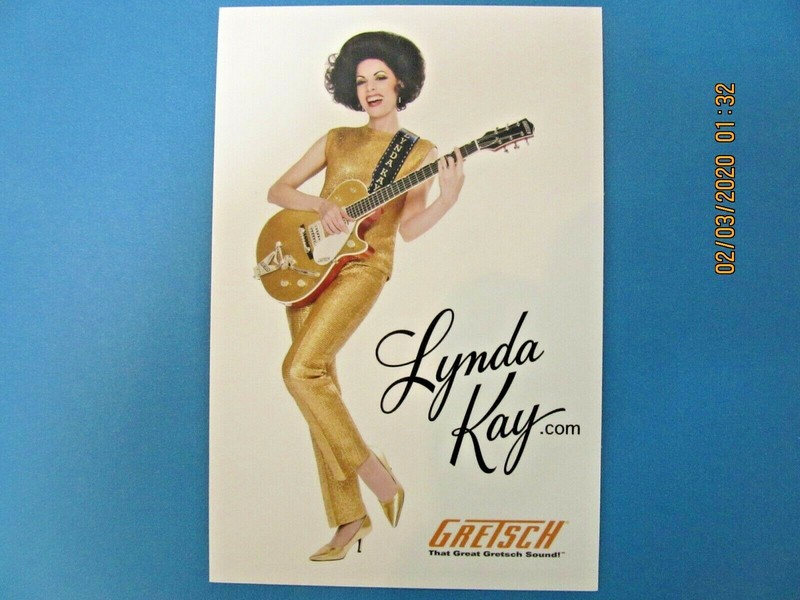 GRETSCH GUITAR GIRL LINDA KAY POST CARD GRETSCH ARTIST GOLD TOP RETRO NICE RARE