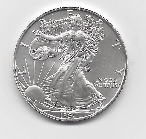 1997 - 1 oz American Silver Eagle Coin - One Troy oz .999 Bullion