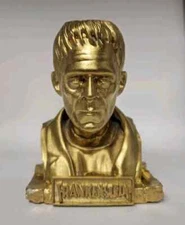 Custom 6.10 Inch Frankenstein Bust Resin Custom GOLD TROPHY PAINT JOB