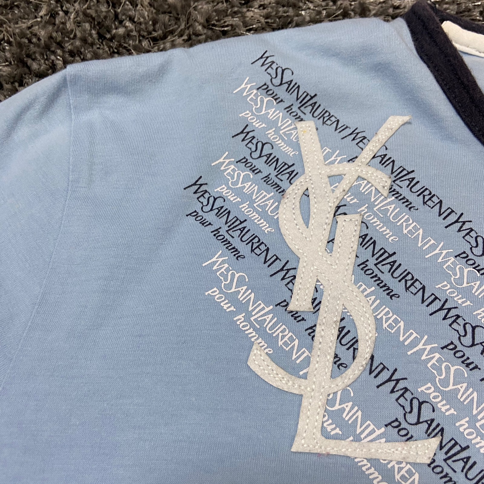 SAINT LAURENT RARA MAGLIETTA YSL MULTILOGO ANNI 90 № 536