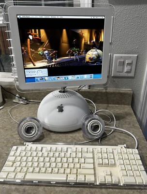 Classic Apple iMac G4 Computer Works Vintage USA Keyboard Speakers