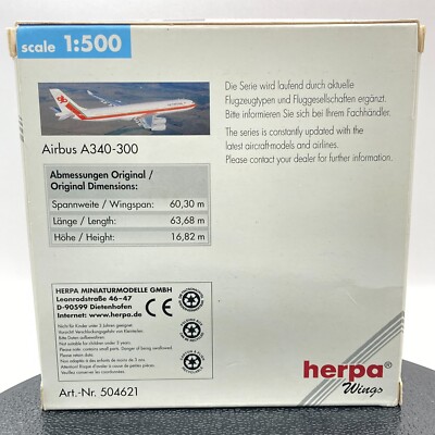herpa wings 1/500 Airbus A340-300 Air Portugal CS-TOC Diecast