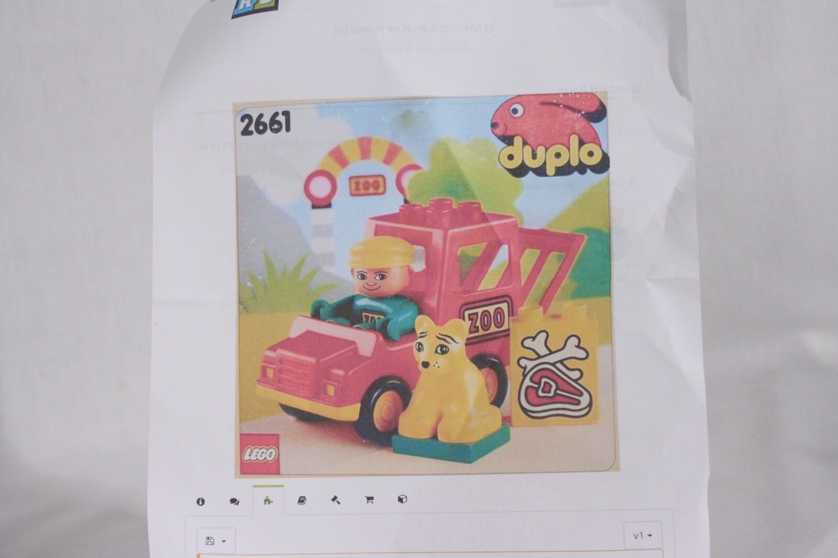 RARE! VINTAGE DUPLO / LEGO #2661 REPLACEMENT ZOO TRUCK WITH