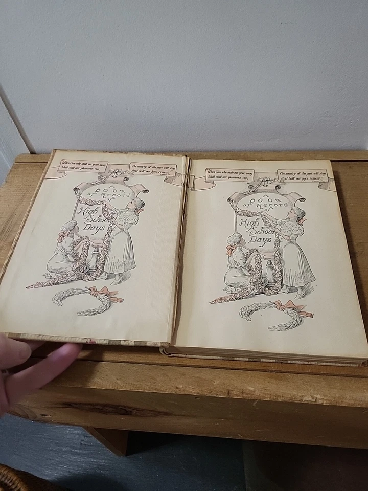 Старинный 1908 Неиспользованный Мой Школьный День Автограф Память Лом Книга Редкая - Изображение 4 из 4