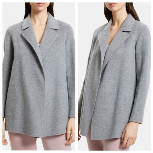 Theory Sileena Winsome S Cashmere Wool Open Jacket Coat