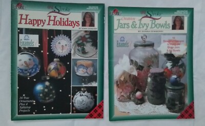 2 Donna Dewberry OneStroke Painting Books 'Happy Holidays' & 'Jars & Ivy bowls'