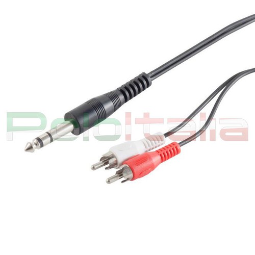 Cavo audio JACK 6,3mm a RCA adattatore per cuffie chitarra microfono casse  hifi | eBay