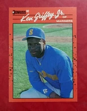 1990 Donruss #365 Ken Griffey Jr. Seattle, 2 ERRORS: No Dot & Blue Dot on Sleeve