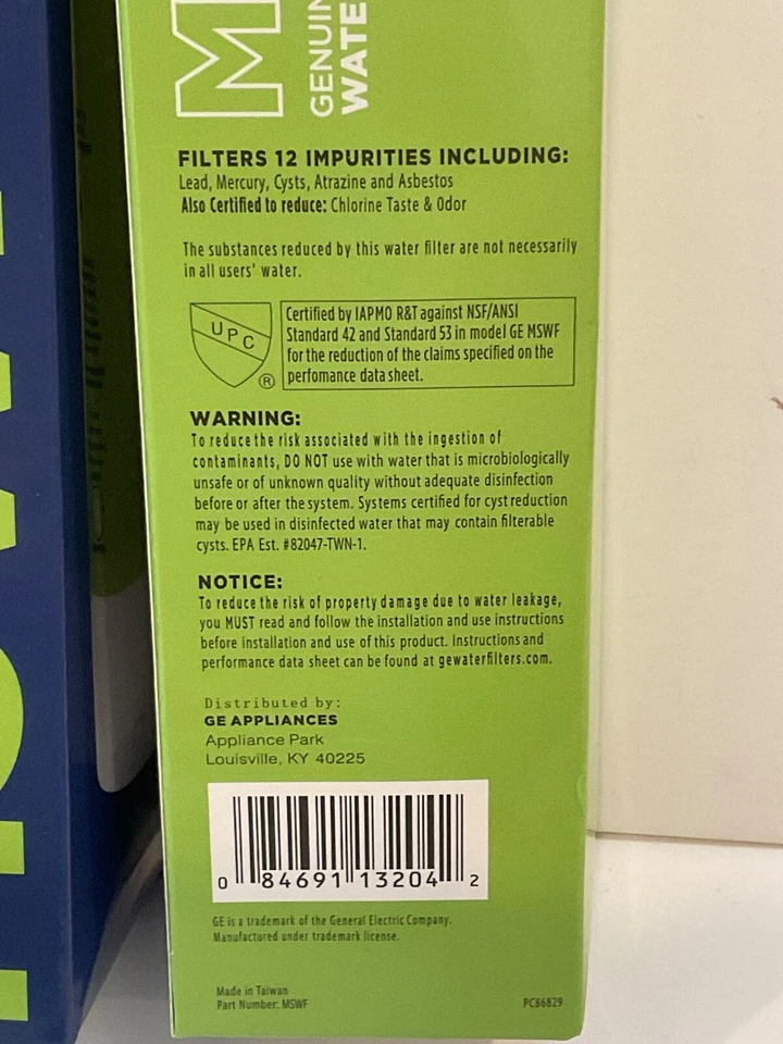 2 PACK GE MSWF SmartWater Refrigerator Replacement Water Filter New, USA - Image 2 of 3