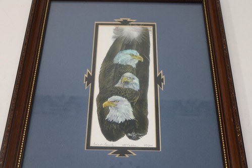 T. McCullum Spirit Society Bald Eagle Western Wildlife Signed 48/200 Feather Art - Picture 2 of 8