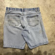 Faded Glory Jorts Jean Shorts Mens 36x10 Blue Light Wash Baggy VTG