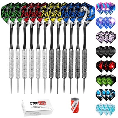 Dartpfeile Set 12er Metallspitze Flights Schäften Darts Zubehör