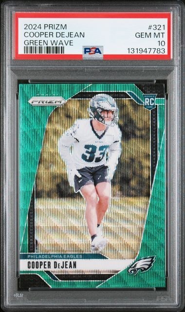 2024 Panini Prizm - Rookies Cooper DeJean #321 Green Wave Prizm (RC) PSA 10