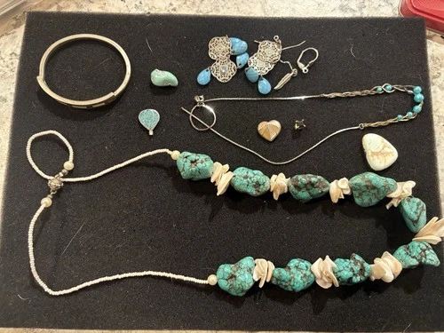 Vintage Mod Mixed Lot Costume Jewelry Craft Repurpose Wear Repair Native America