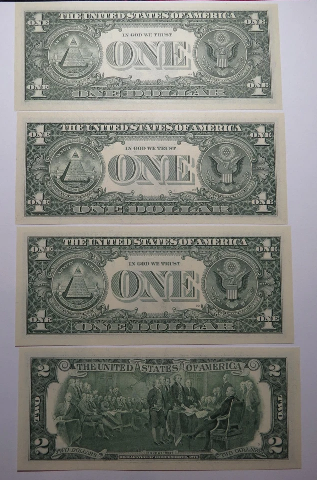 4 $1-$1-$1-$2 Matching Low 4 Digit Serial Number Federal Reserve Bank Notes - Image 2 of 4