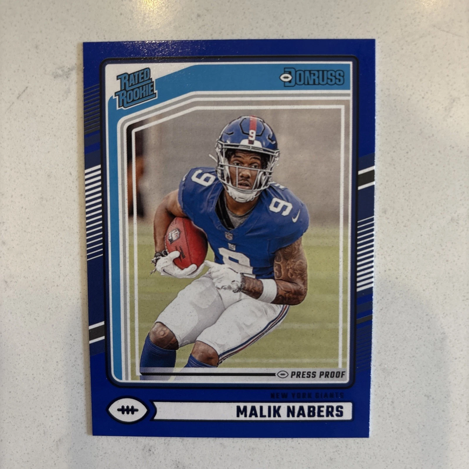 2024 Donruss Malik Nabers Press Proof Blue Rated Rookie #383 Giants