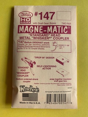 neu Spur H0 Kadee Nr. 147 Whisker Medium(9/32'') Underset Shank (2 Paare) 4 Stück