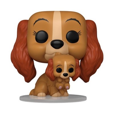 Lady E The Tramp Pop! Disney Vinyl Figur Lady mit Welpen 9 cm Funko