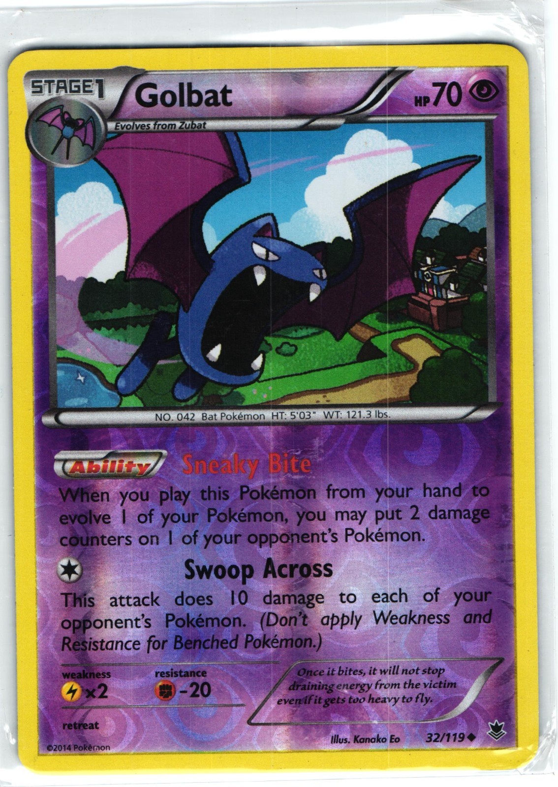 Pokemon - Golbat - 32/119 - Uncommon - Reverse Holo - XY - Phantom Forces - NM