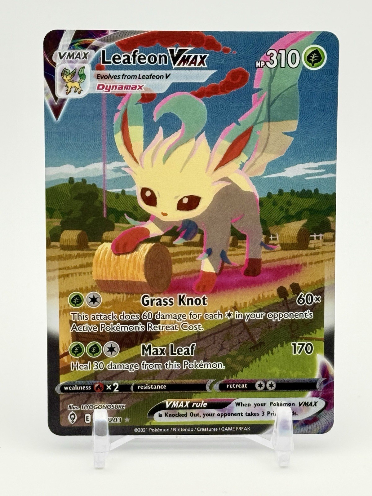 Pokemon SWSH07: Evolving Skies Leafeon VMAX Alternate Art Secret Card 205/203