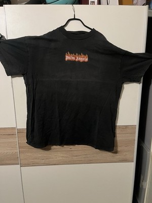 Palm Angels T-Shirt Herren Schwarz Größe XXL Feuer Logo