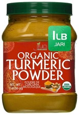 Organic Turmeric Powder - 1LB Jar - 100 Raw w/Curcumin From India - by Jiva New