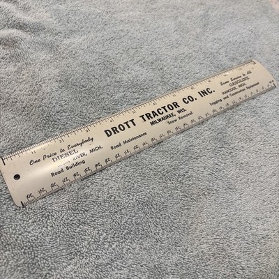 Vintage Tin ruler  Drott Tractor Mileaukee Wi  e1