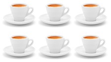 6 Espressotassen mit Untertasse dickwandig aus Porzellan Italia 6er Tassenset