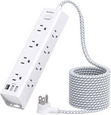 10FT Heavy Duty Power Strip with 12 Outlets and USB Ports