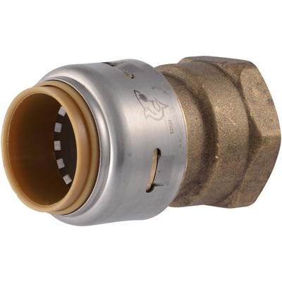 SharkBite Max 3/4 x Inch FNPT Adapter, Push To in., Pack of 1, Brass